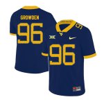 Men's West Virginia Mountaineers NCAA #96 Josh Growden Navy Authentic Nike 2019 Stitched College Football Jersey YD15T22FN